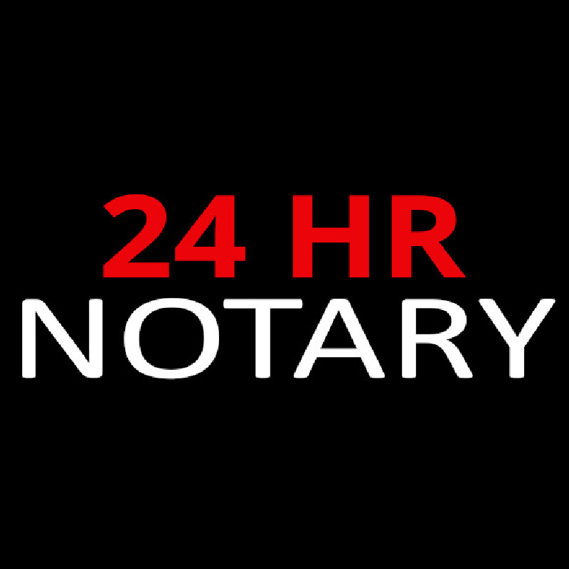 24 Hr Notary Enseigne Néon