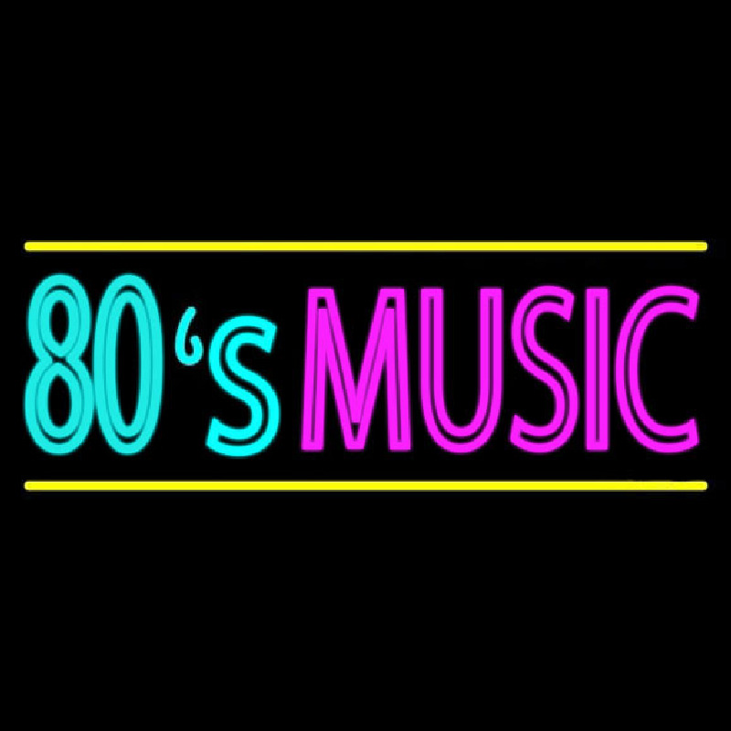 80s Music With Line Enseigne Néon