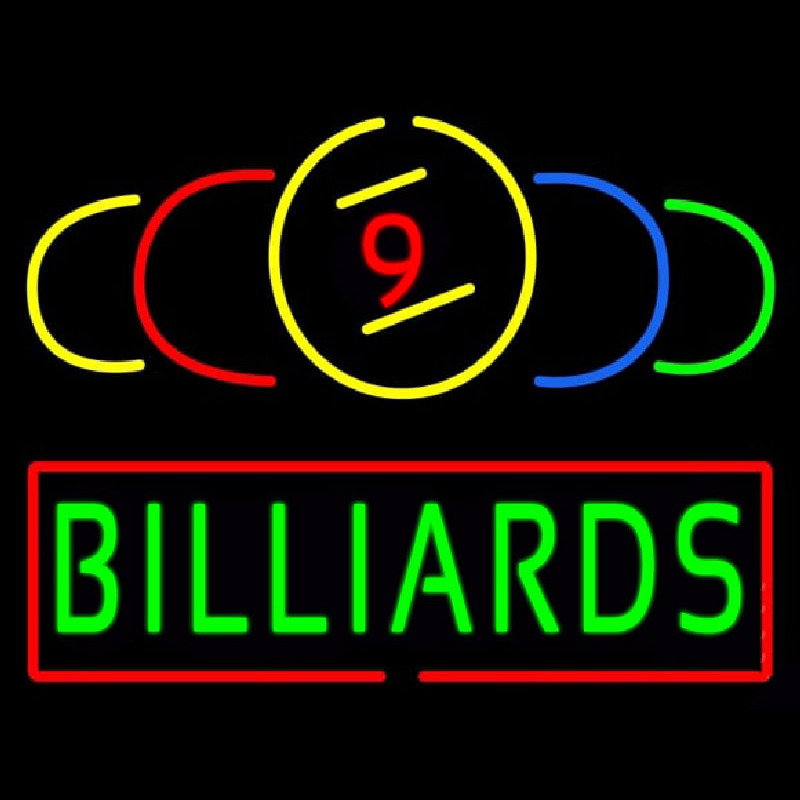 9 Ball Billiards Enseigne Néon