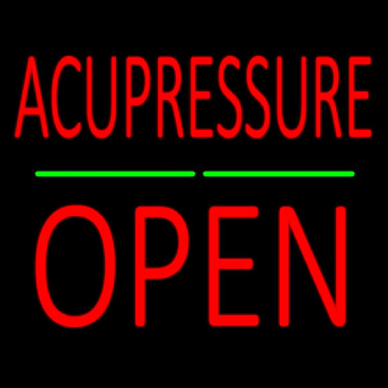 Acupressure Block Open Green Line Enseigne Néon