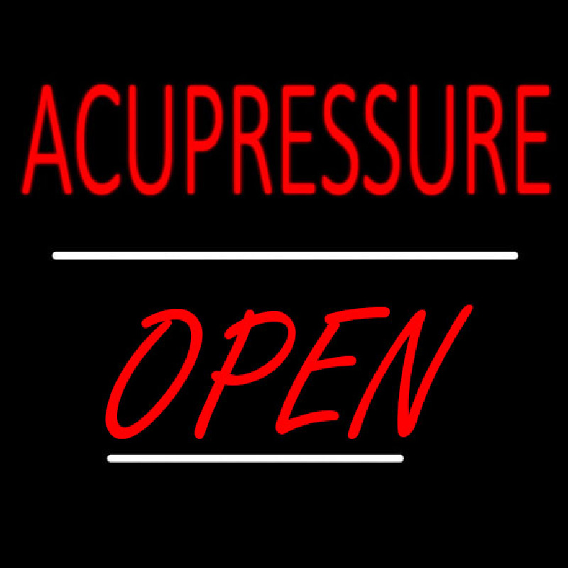 Acupressure Open White Line Enseigne Néon