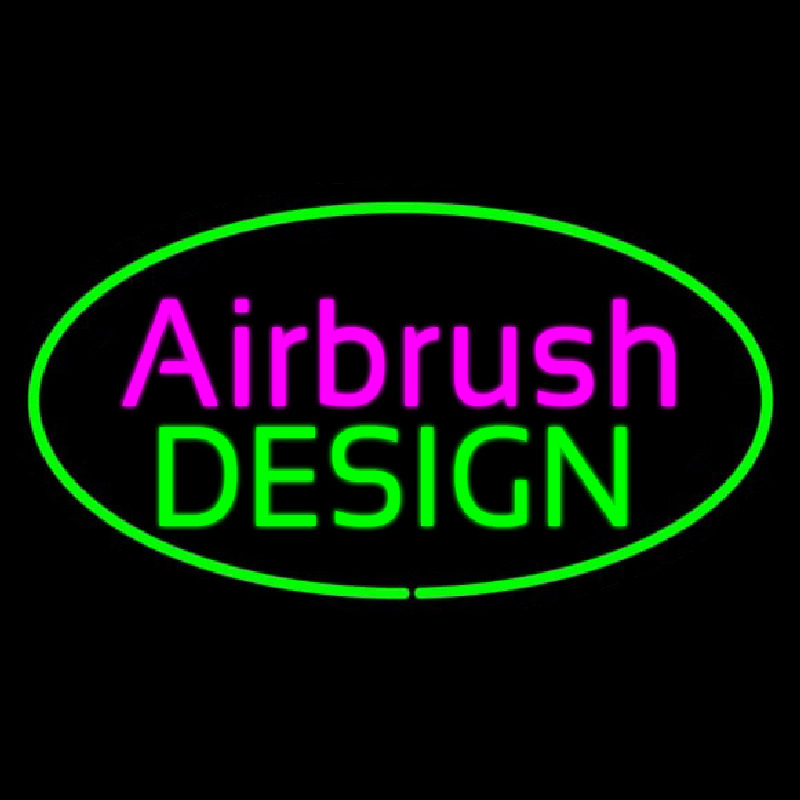 Airbrush Design Oval Green Enseigne Néon