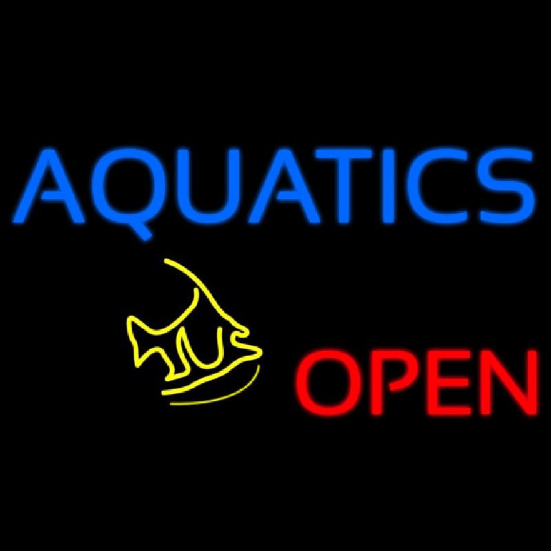 Aquatics Open Fish Enseigne Néon