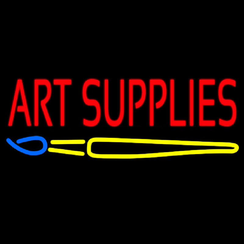 Art Supplies With Brush Enseigne Néon