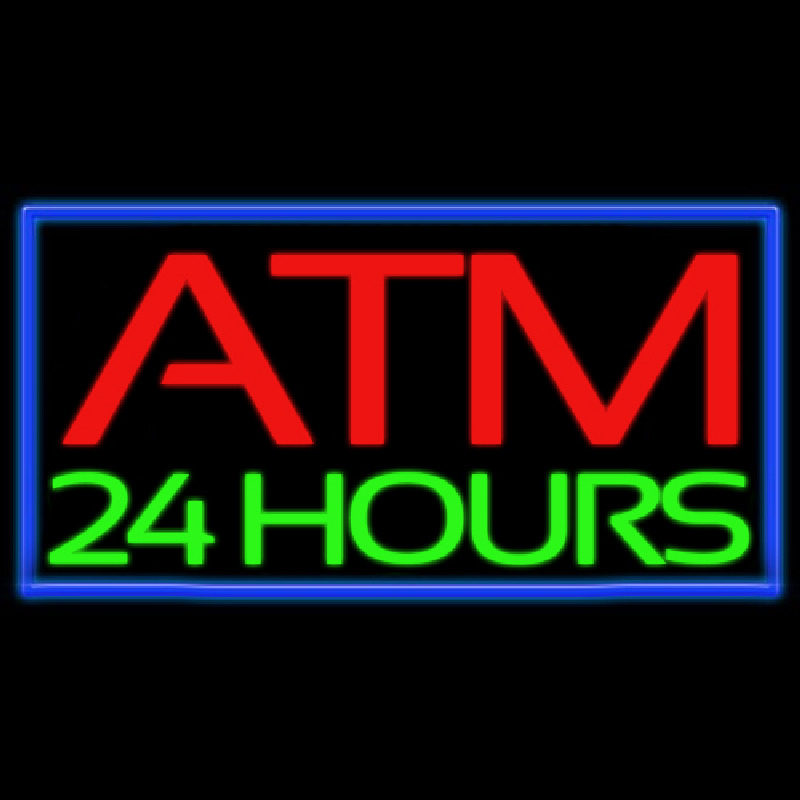 Atm 24 Hours Enseigne Néon