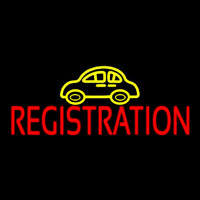 Auto Registration Car Logo Enseigne Néon