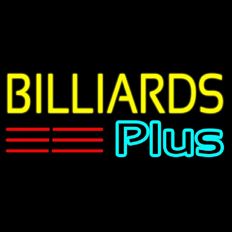 Billiards Plus 1 Enseigne Néon