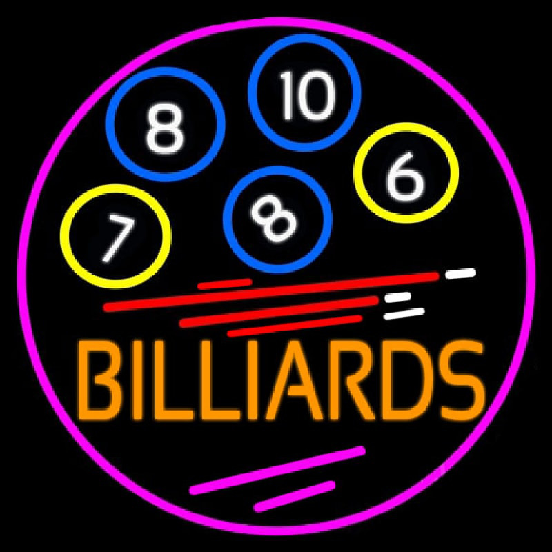 Billiards With Logo 2 Enseigne Néon