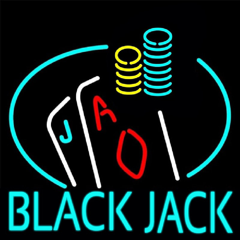 Blackjack With Playing Card Enseigne Néon