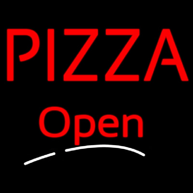 Block Red Pizza Open Enseigne Néon