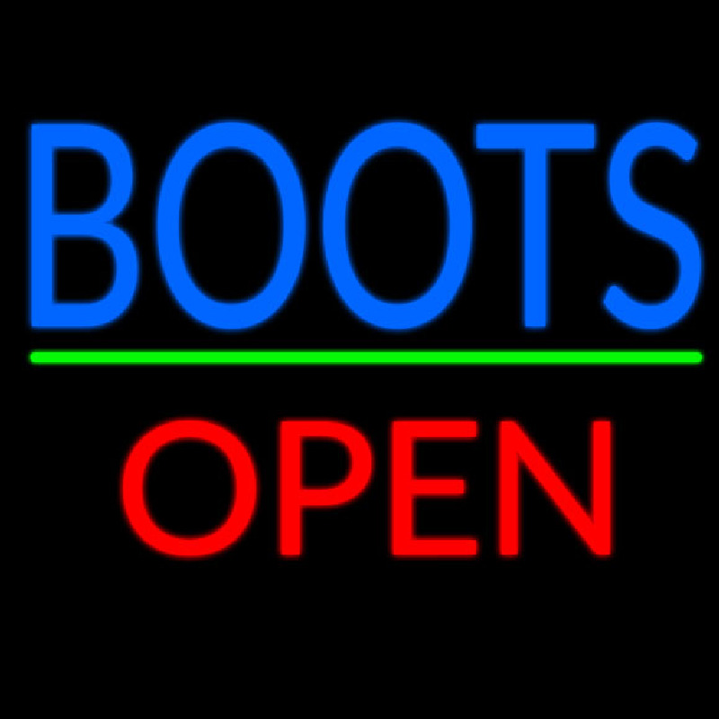 Blue Boots Open With Line Enseigne Néon