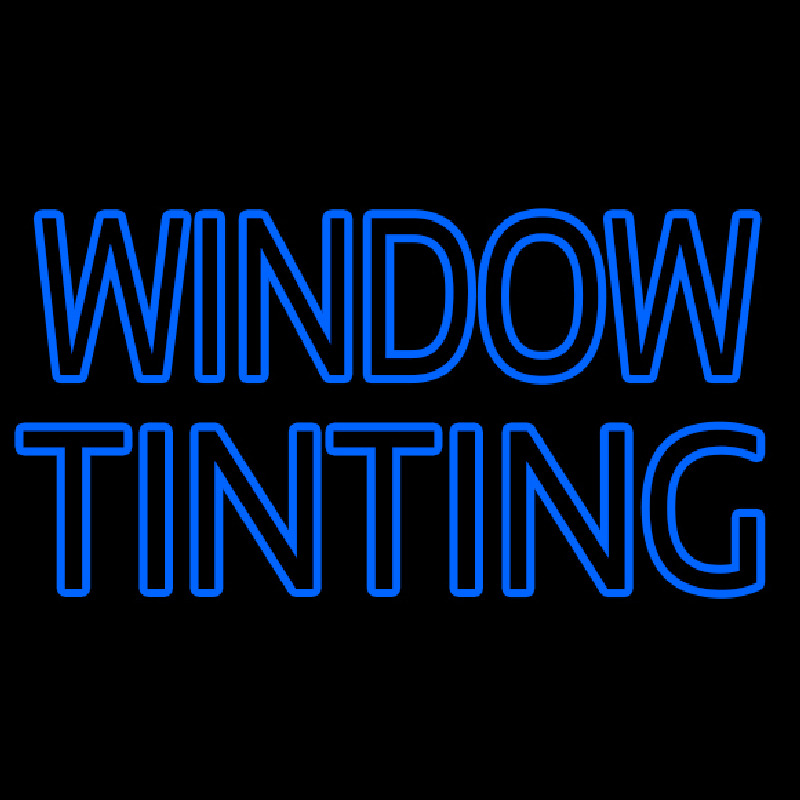 Blue Double Stroke Window Tinting Enseigne Néon