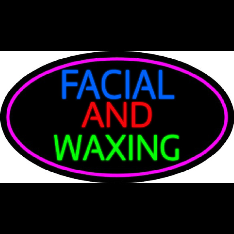 Blue Facial And Wa ing With Pink Oval Enseigne Néon