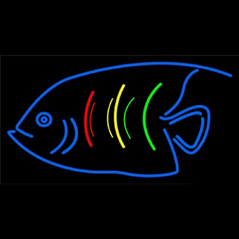 Blue Fish Logo Enseigne Néon