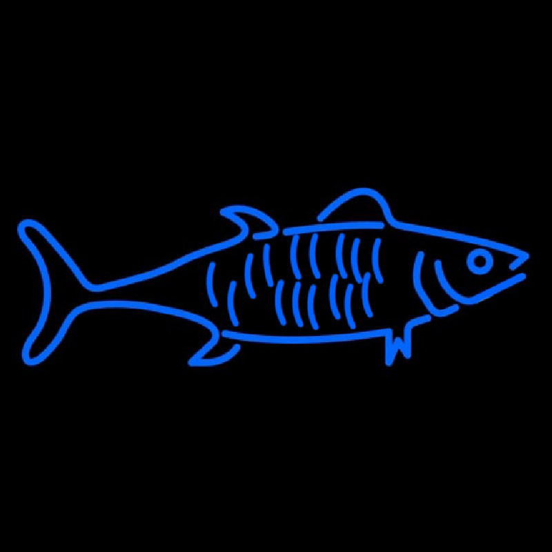 Blue Fish Logo Enseigne Néon