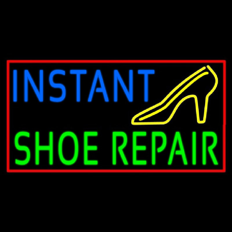 Blue Instant Green Shoe Repair Enseigne Néon