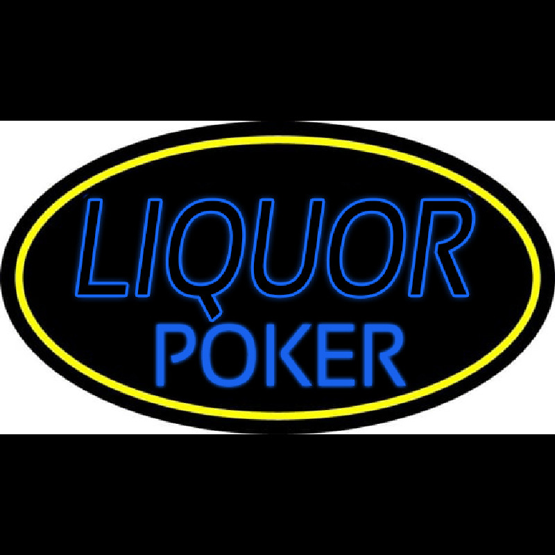 Blue Liquor Poker Enseigne Néon