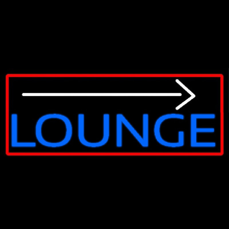 Blue Lounge And Arrow With Red Border Enseigne Néon