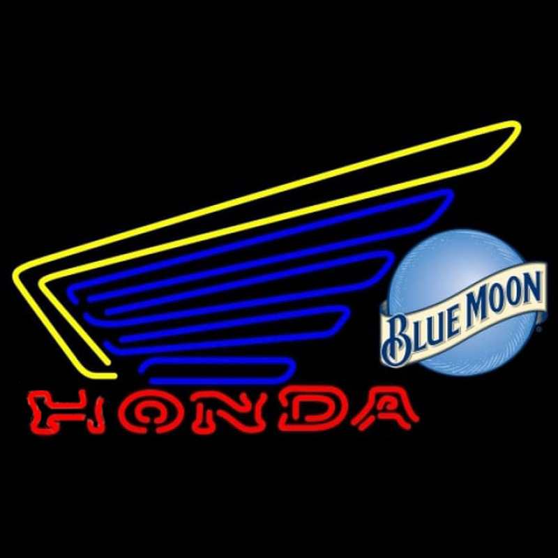 Blue Moon Honda Motorcycles Gold Wing Beer Sign Enseigne Néon