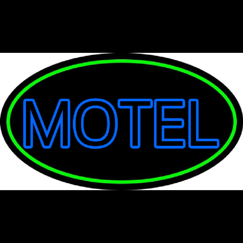 Blue Motel Double Stroke And Green Border Enseigne Néon