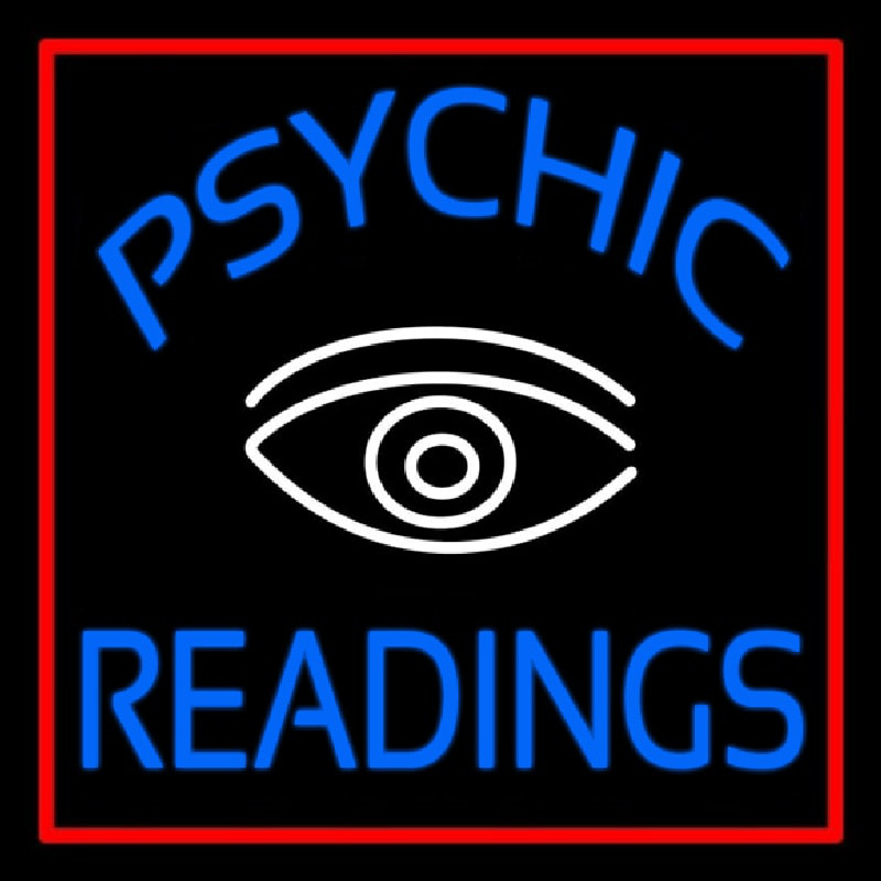 Blue Psychic Readings White Eye Enseigne Néon