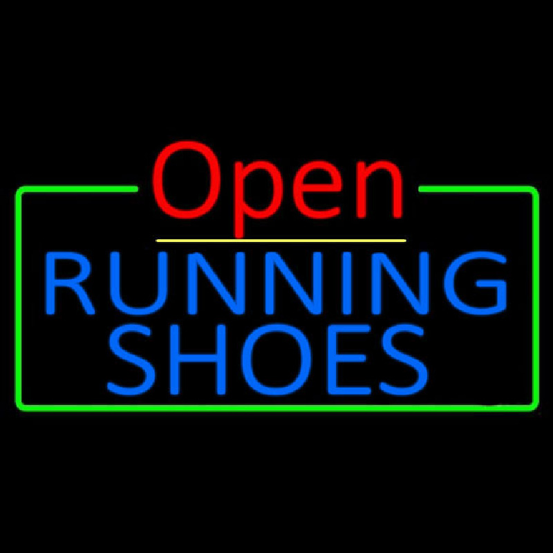 Blue Running Shoes Open Enseigne Néon