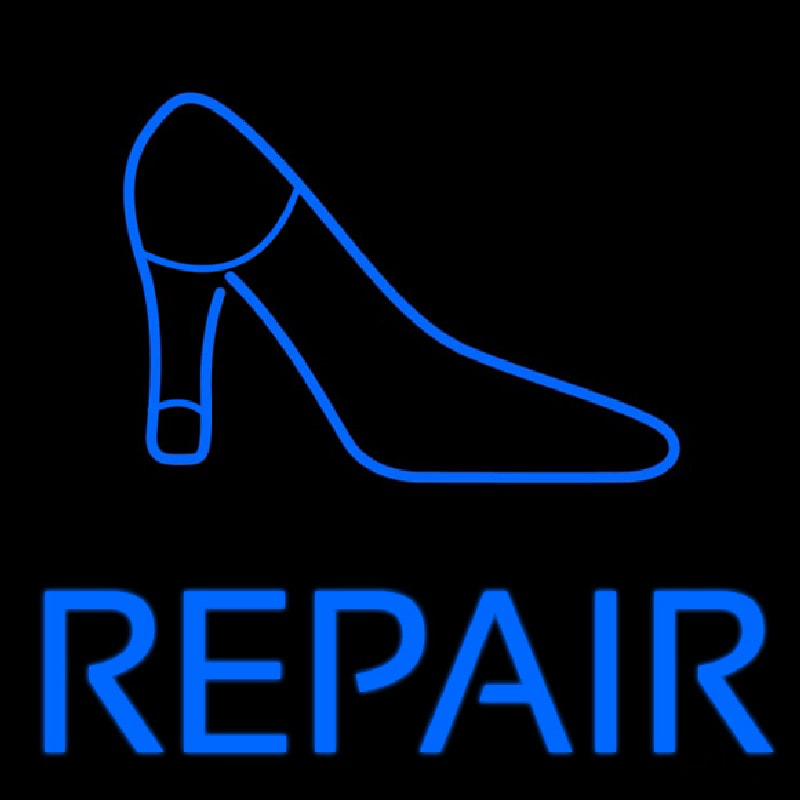 Blue Shoe Repair With Sandal Enseigne Néon