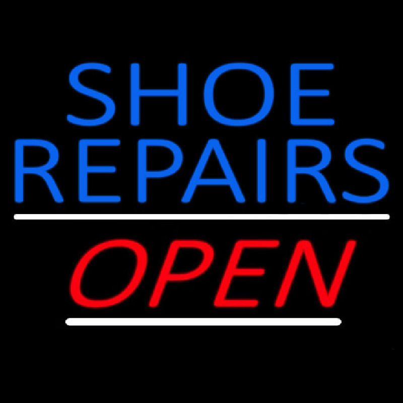 Blue Shoe Repairs Open Enseigne Néon