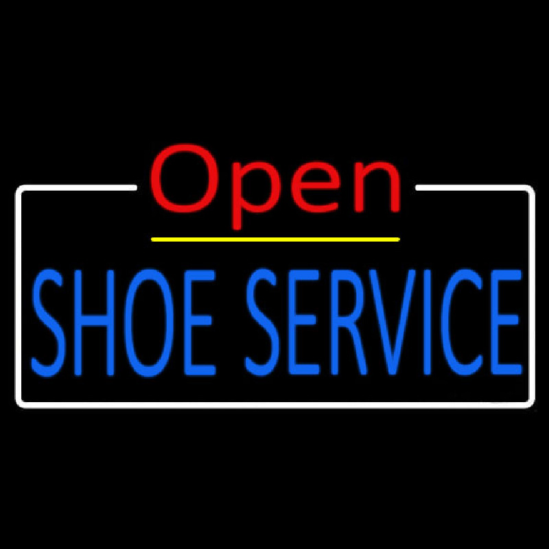 Blue Shoe Service Open Enseigne Néon