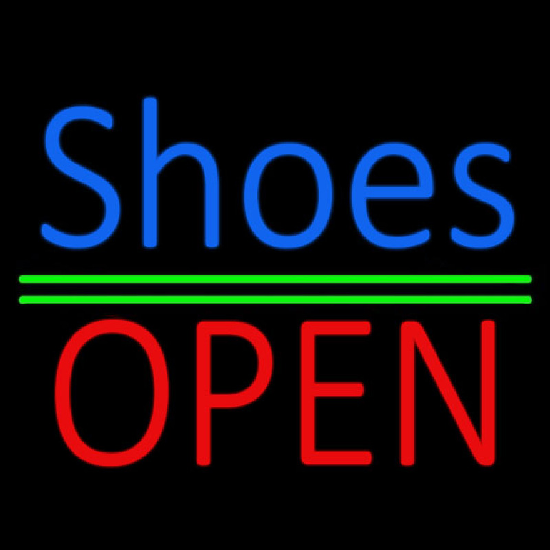 Blue Shoes Open With Line Enseigne Néon