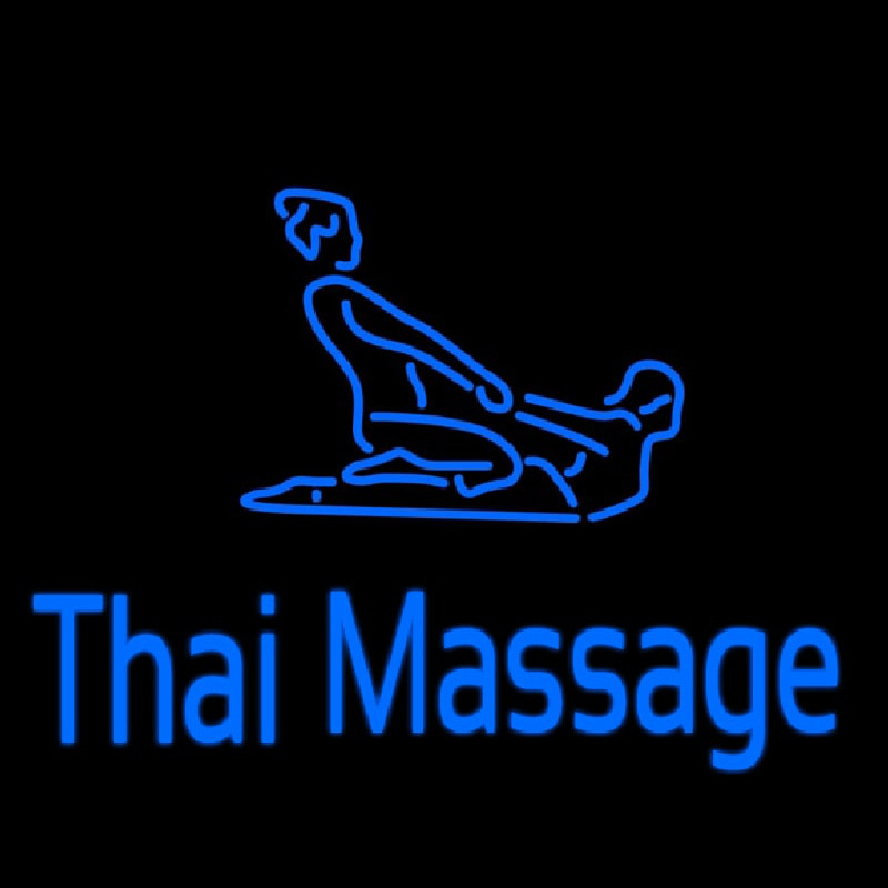 Blue Thai Massage Logo Enseigne Néon