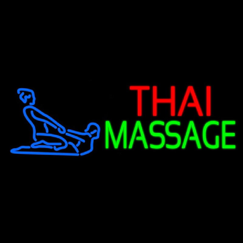 Blue Thai Massage Logo Enseigne Néon