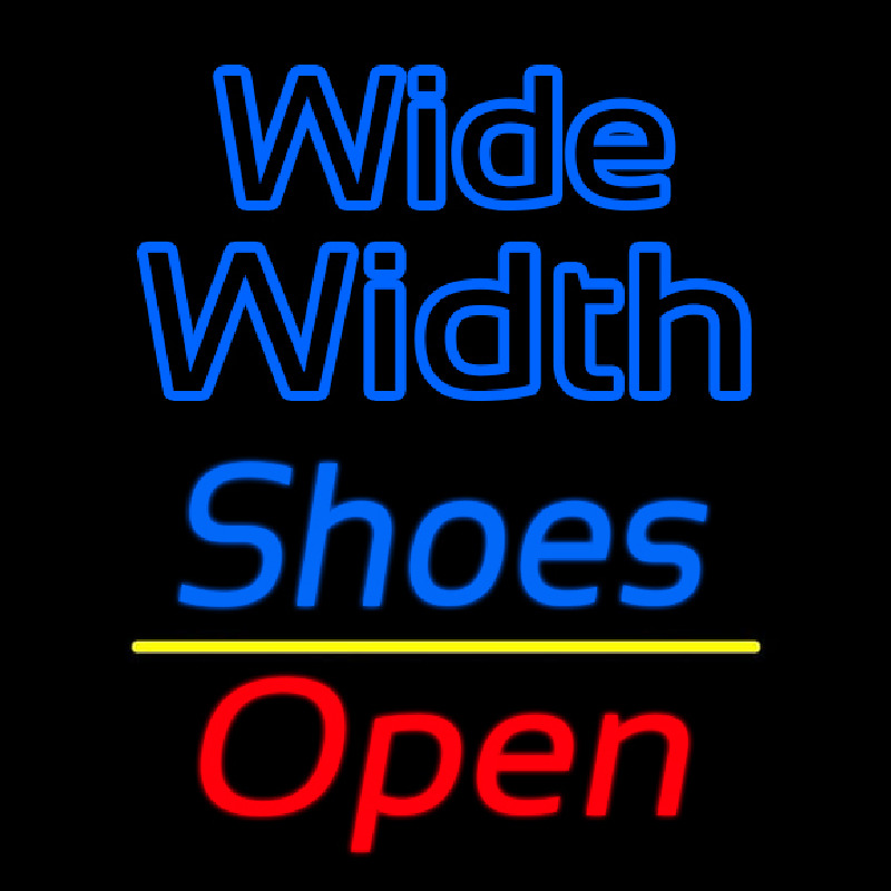 Blue Wide Width Shoes Open Enseigne Néon