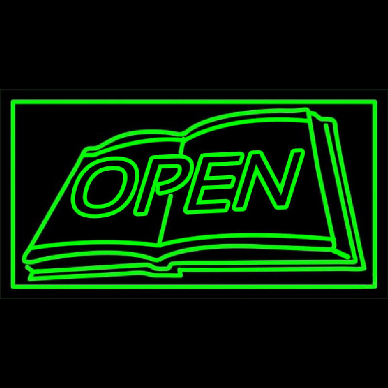 Book Open Logo Enseigne Néon