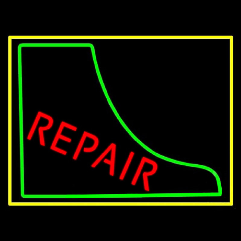 Boot Repair With Border Enseigne Néon