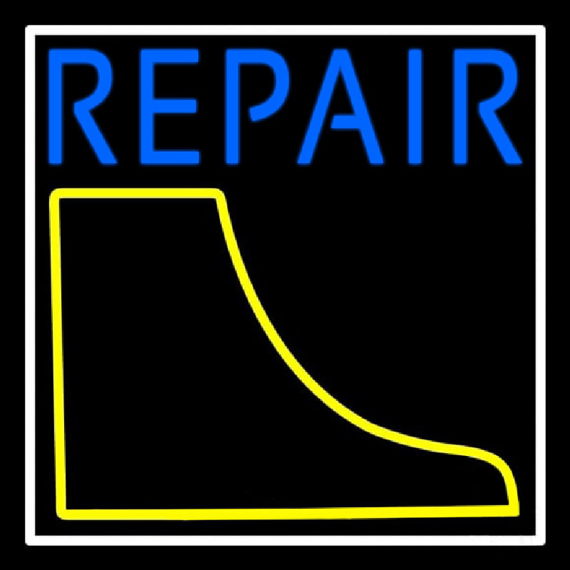 Boot Repair With White Border Enseigne Néon