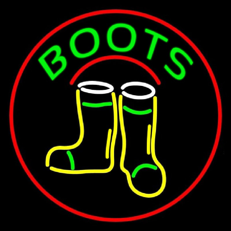 Boots With Logo Red Border Enseigne Néon