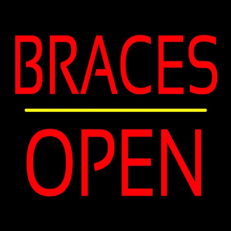 Braces Block Open Yellow Line Enseigne Néon