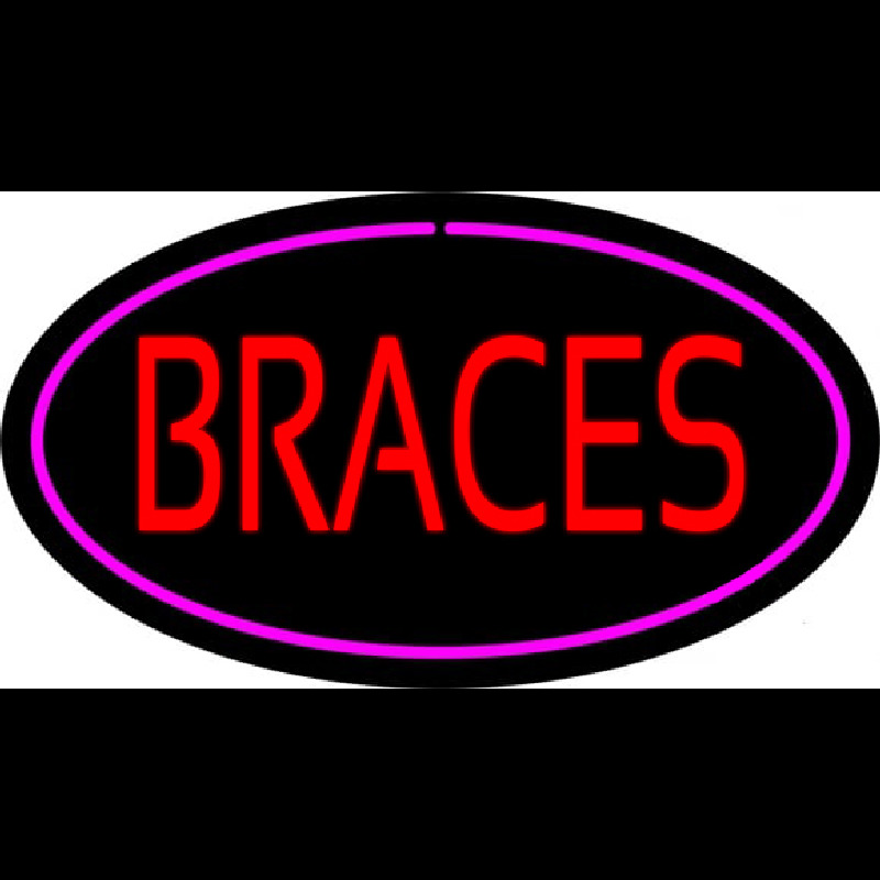 Braces Oval Pink Enseigne Néon