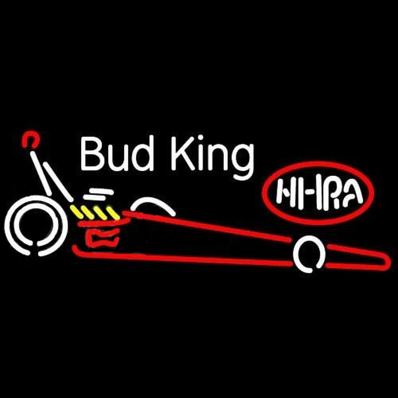 Bud King NHRA Dragster Beer Sign Enseigne Néon