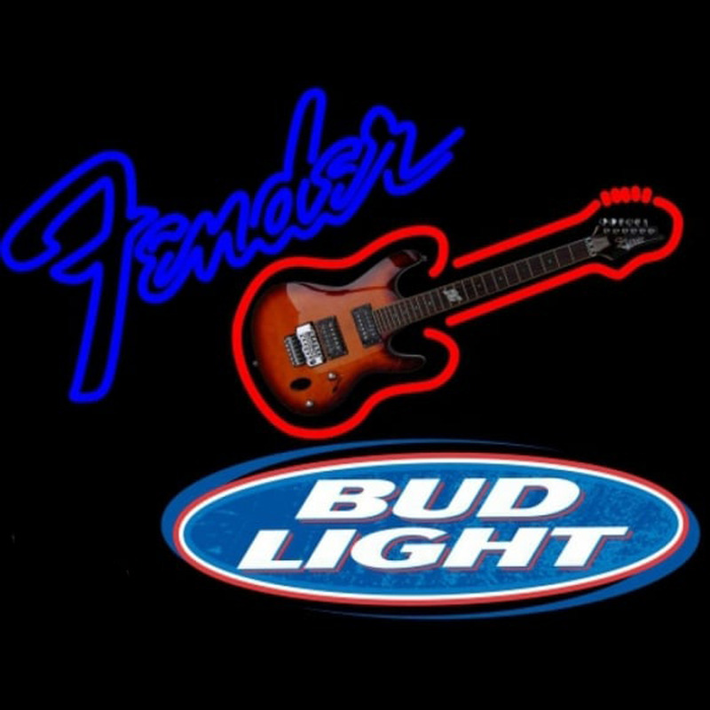 Bud Light Fender Guitar Beer Sign Enseigne Néon