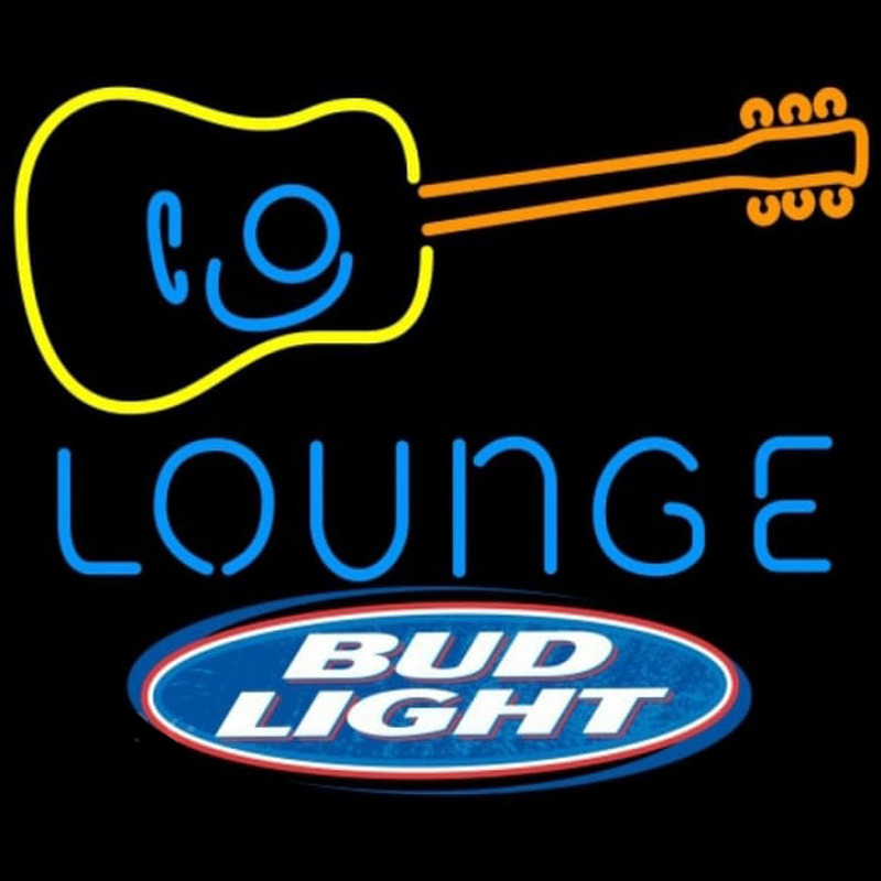 Bud Light Guitar Lounge Beer Sign Enseigne Néon