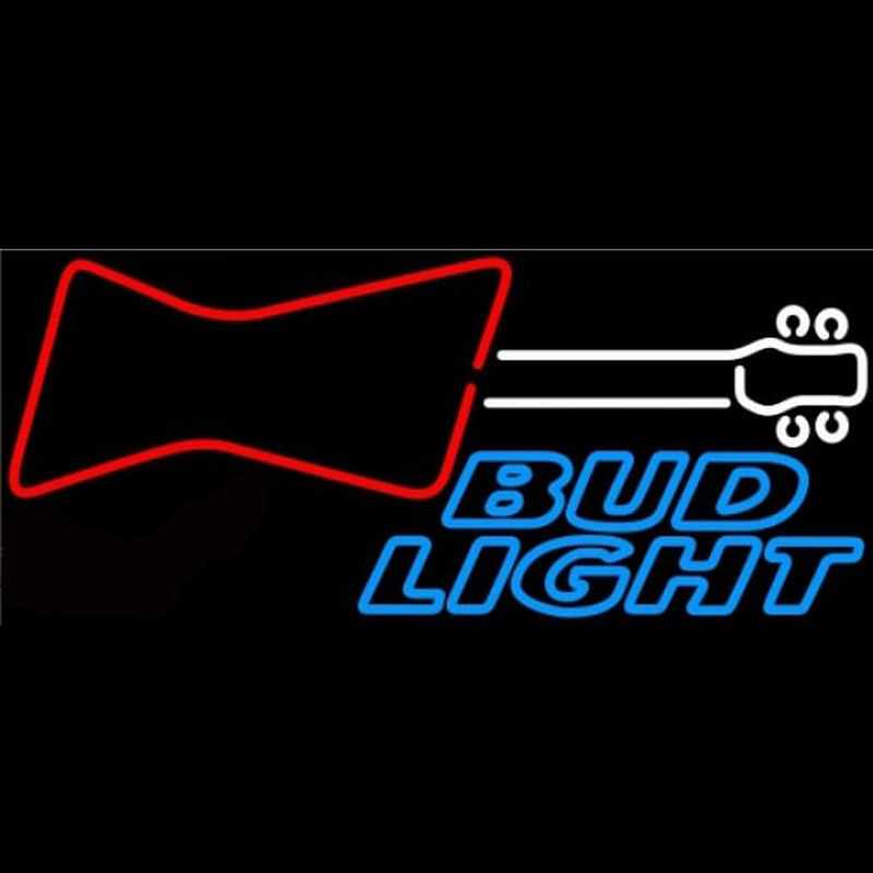 Bud Light Guitar Red White Beer Sign Enseigne Néon