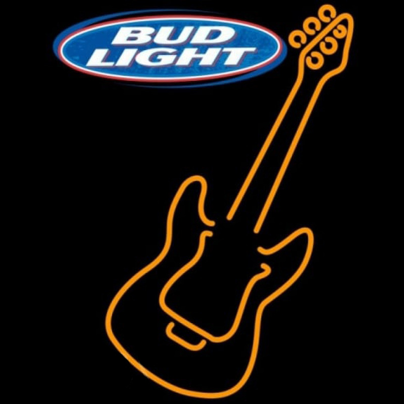 Bud Light Only Orange Guitar Beer Sign Enseigne Néon