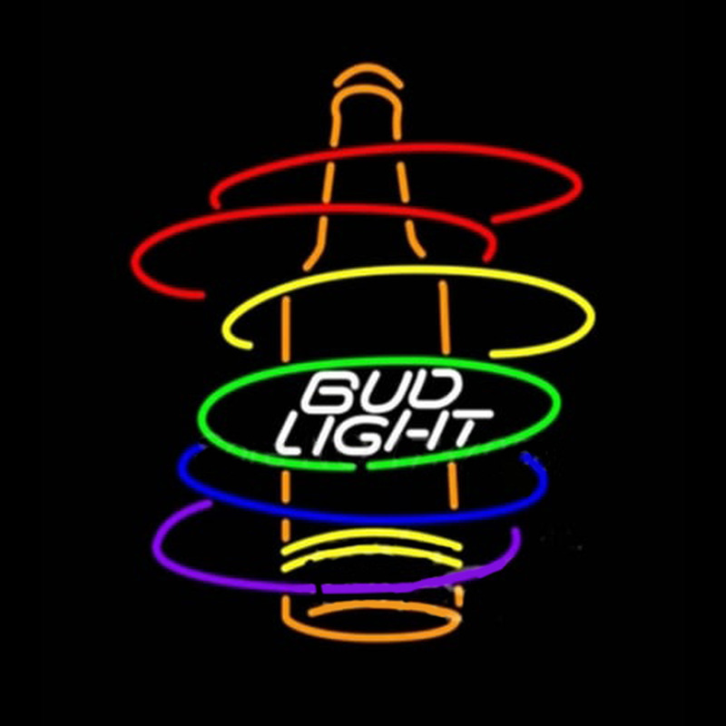 Bud Light Rainbow Bottle Enseigne Néon