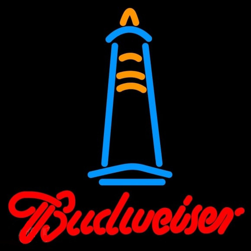 Budweise Lighthouse Beer Sign Enseigne Néon