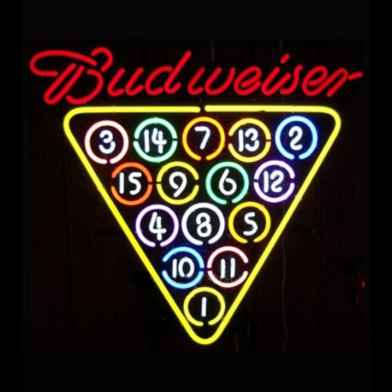 Budweiser 15 Ball Rack Enseigne Néon