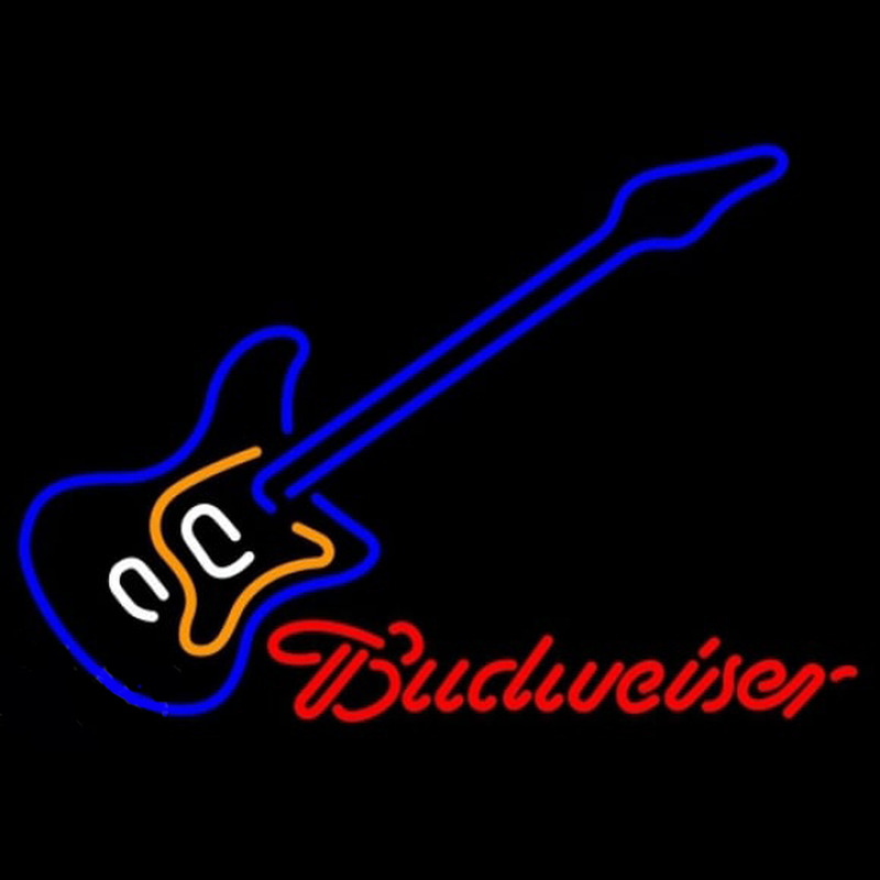 Budweiser Blue Electric Guitar Beer Sign Enseigne Néon