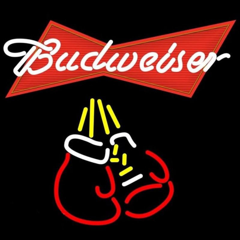 Budweiser Bo ing Gloves Beer Sign Enseigne Néon