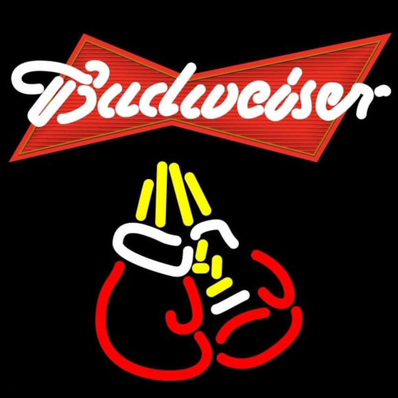 Budweiser Bo ing Gloves Beer Sign Enseigne Néon